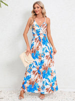 Maxi Jurk met V-hals en Tropische Print - Maxi Dresses - Jurkjes.co