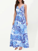 Maxi Jurk met V-hals en Tropische Print - Maxi Dresses - Jurkjes.co