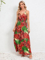 Maxi Jurk met V-hals en Tropische Print - Maxi Dresses - Jurkjes.co
