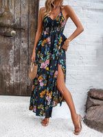 Maxi Jurk met V-hals en Tropische Print - Maxi Dresses - Jurkjes.co