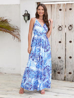 Maxi Jurk met V-hals en Tropische Print - Maxi Dresses - Jurkjes.co