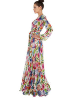 Maxi Jurk met V-hals en Tropische Print - Maxi Dresses - Jurkjes.co