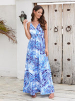 Maxi Jurk met V-hals en Tropische Print - Maxi Dresses - Jurkjes.co