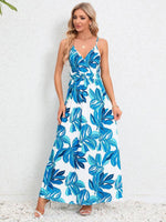 Maxi Jurk met V-hals en Tropische Print - Maxi Dresses - Jurkjes.co