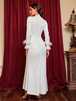 Maxi Jurk met V-hals en Veeraccenten - Maxi Dresses - Jurkjes.co