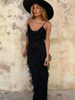 Maxi Jurk met V-hals en Volants - Maxi Dresses - Jurkjes.co