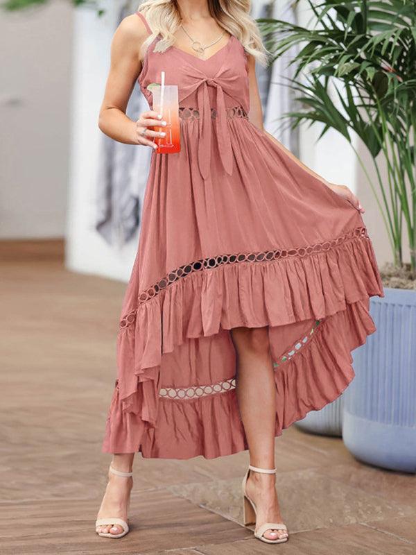 Maxi Jurk met V-hals en Volants - Midi Dresses - Jurkjes.co