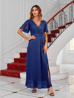 Maxi Jurk met V-hals en Wikkelontwerp - Maxi Dresses - Jurkjes.co