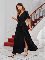 Maxi Jurk met V-hals en Wikkelontwerp - Maxi Dresses - Jurkjes.co