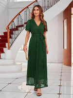 Maxi Jurk met V-hals en Wikkelontwerp - Maxi Dresses - Jurkjes.co