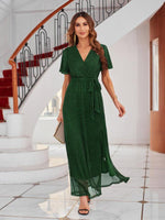 Maxi Jurk met V-hals en Wikkelontwerp - Maxi Dresses - Jurkjes.co