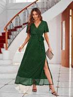 Maxi Jurk met V-hals en Wikkelontwerp - Maxi Dresses - Jurkjes.co