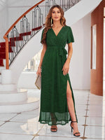 Maxi Jurk met V-hals en Wikkelontwerp - Maxi Dresses - Jurkjes.co