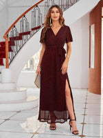 Maxi Jurk met V-hals en Wikkelontwerp - Maxi Dresses - Jurkjes.co