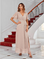 Maxi Jurk met V-hals en Wikkelontwerp - Maxi Dresses - Jurkjes.co