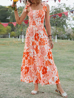 Maxi Jurk met Verstelbare Bandjes en Bloemenprint - Maxi Dresses - Jurkjes.co