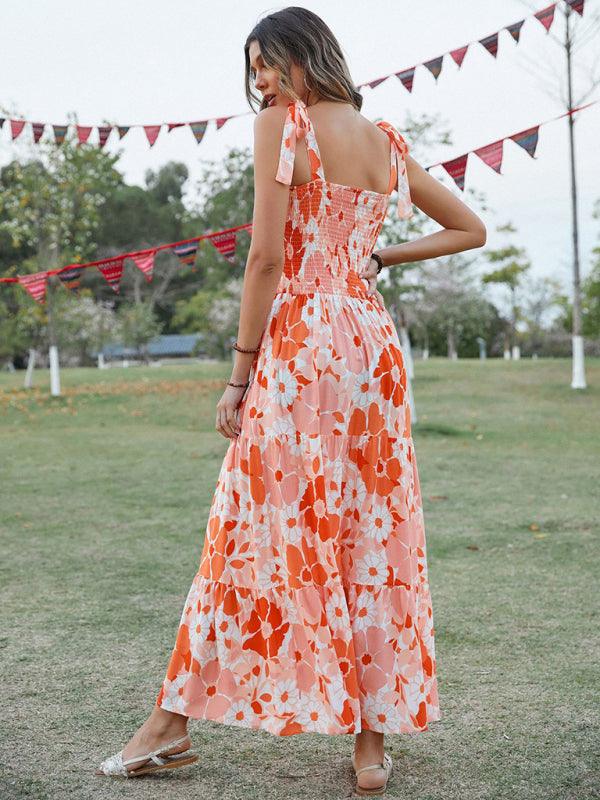 Maxi Jurk met Verstelbare Bandjes en Bloemenprint - Maxi Dresses - Jurkjes.co