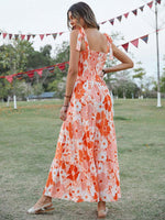Maxi Jurk met Verstelbare Bandjes en Bloemenprint - Maxi Dresses - Jurkjes.co