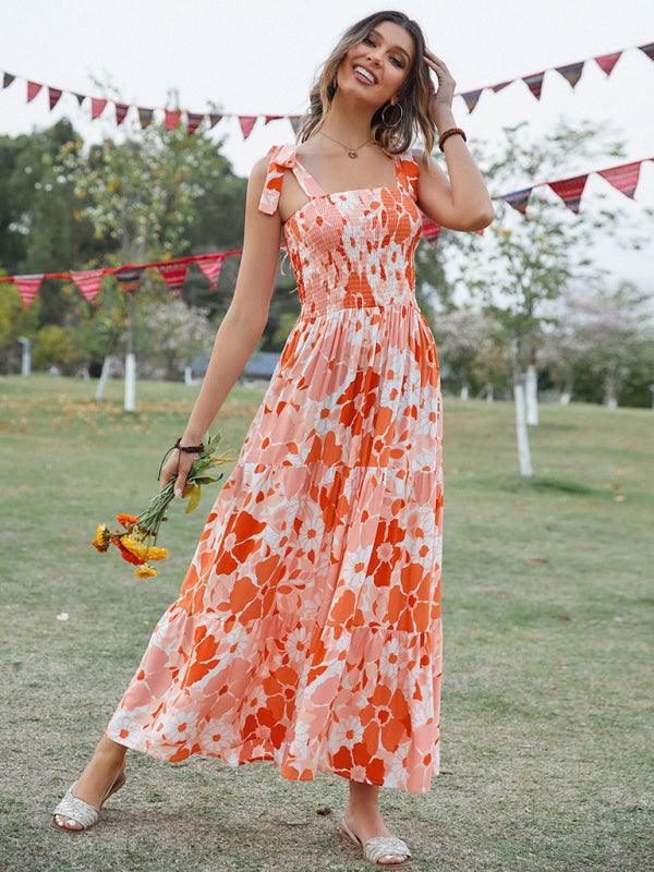 Maxi Jurk met Verstelbare Bandjes en Bloemenprint - Maxi Dresses - Jurkjes.co