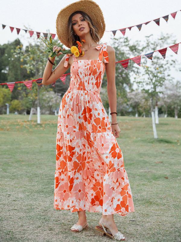 Maxi Jurk met Verstelbare Bandjes en Bloemenprint - Maxi Dresses - Jurkjes.co