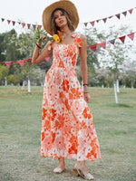 Maxi Jurk met Verstelbare Bandjes en Bloemenprint - Maxi Dresses - Jurkjes.co