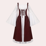 Maxi Jurk met Vetersluiting en Uitlopende Mouwen - Dresses - Jurkjes.co