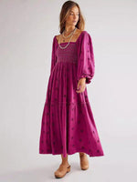 Maxi Jurk met Vierkante Hals en Bloemenprint - Maxi Dresses - Jurkjes.co