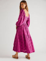 Maxi Jurk met Vierkante Hals en Bloemenprint - Maxi Dresses - Jurkjes.co