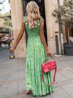 Maxi Jurk met Vierkante Hals en Geometrisch Patroon - Maxi Dresses - Jurkjes.co