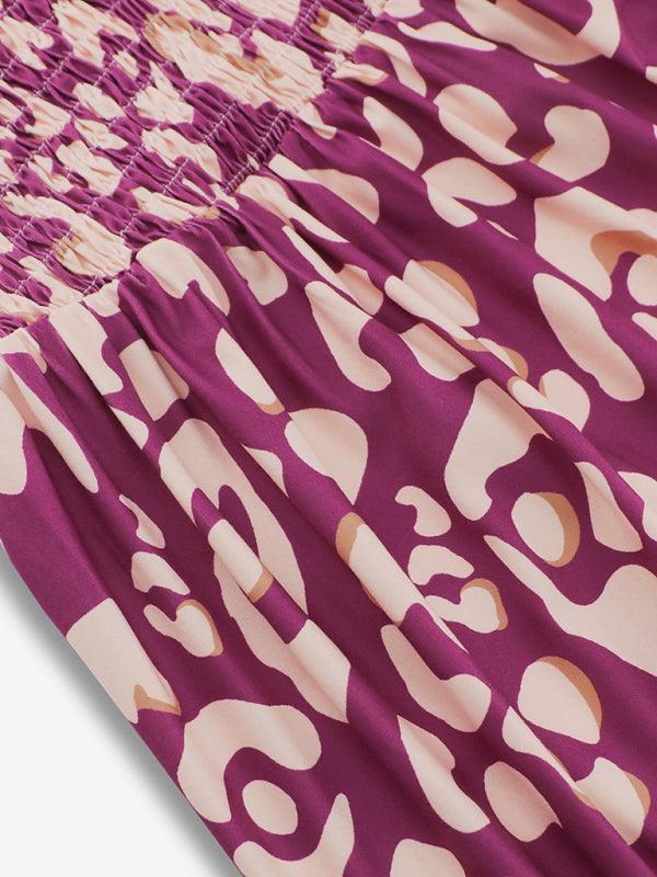 Maxi Jurk met Vierkante Hals en Geometrisch Patroon - Maxi Dresses - Jurkjes.co
