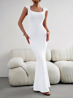 Maxi Jurk met Vierkante Hals en Kapmouwtjes - Group2 - Jurkjes.co