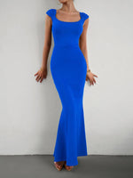 Maxi Jurk met Vierkante Hals en Kapmouwtjes - Group2 - Jurkjes.co