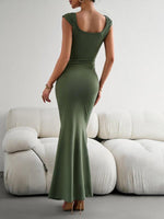 Maxi Jurk met Vierkante Hals en Kapmouwtjes - Group2 - Jurkjes.co