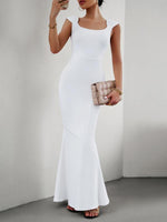 Maxi Jurk met Vierkante Hals en Kapmouwtjes - Group2 - Jurkjes.co