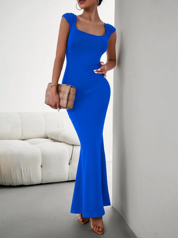 Maxi Jurk met Vierkante Hals en Kapmouwtjes - Group2 - Jurkjes.co