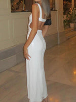 Maxi Jurk met Vierkante Hals en Pailletten - Group2 - Jurkjes.co