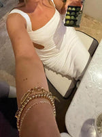 Maxi Jurk met Vierkante Hals en Pailletten - Group2 - Jurkjes.co