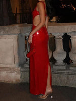 Maxi Jurk met Vierkante Hals en Pailletten - Group2 - Jurkjes.co