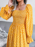 Maxi Jurk met Vierkante Hals en Polkadots - Maxi Dresses - Jurkjes.co