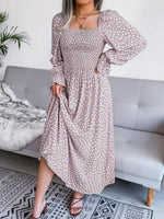 Maxi Jurk met Vierkante Hals en Polkadots - Maxi Dresses - Jurkjes.co