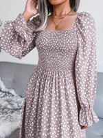 Maxi Jurk met Vierkante Hals en Polkadots - Maxi Dresses - Jurkjes.co