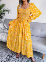 Maxi Jurk met Vierkante Hals en Polkadots - Maxi Dresses - Jurkjes.co