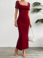 Maxi Jurk met Vierkante Halslijn - Maxi Dresses - Jurkjes.co