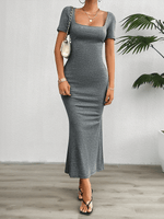 Maxi Jurk met Vierkante Halslijn - Maxi Dresses - Jurkjes.co