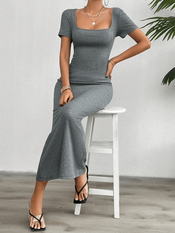 Maxi Jurk met Vierkante Halslijn - Maxi Dresses - Jurkjes.co