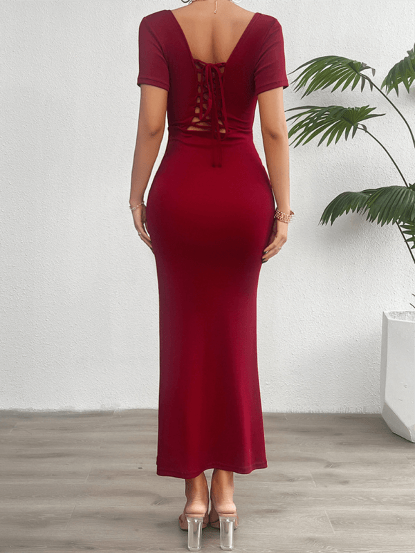 Maxi Jurk met Vierkante Halslijn - Maxi Dresses - Jurkjes.co