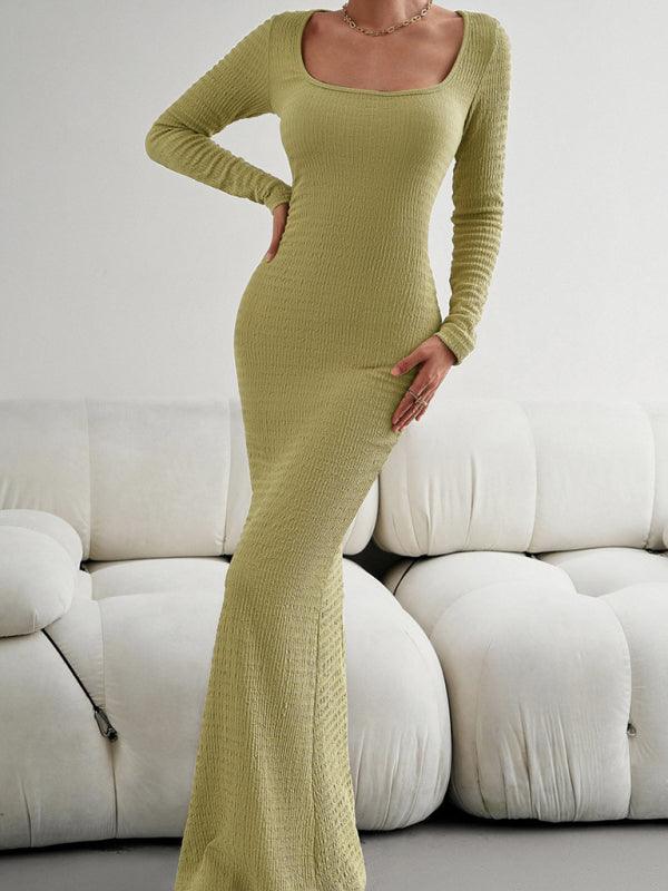 Maxi Jurk met Vierkante Halslijn - Maxi Dresses - Jurkjes.co