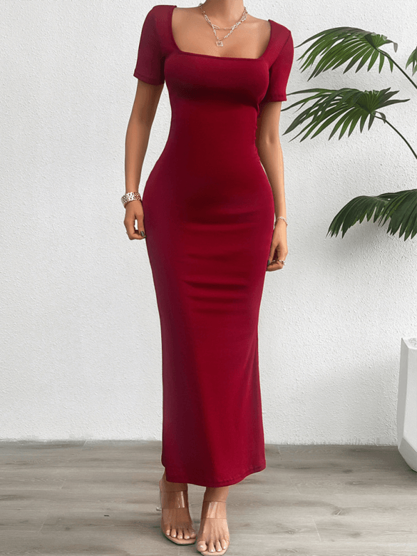 Maxi Jurk met Vierkante Halslijn - Maxi Dresses - Jurkjes.co