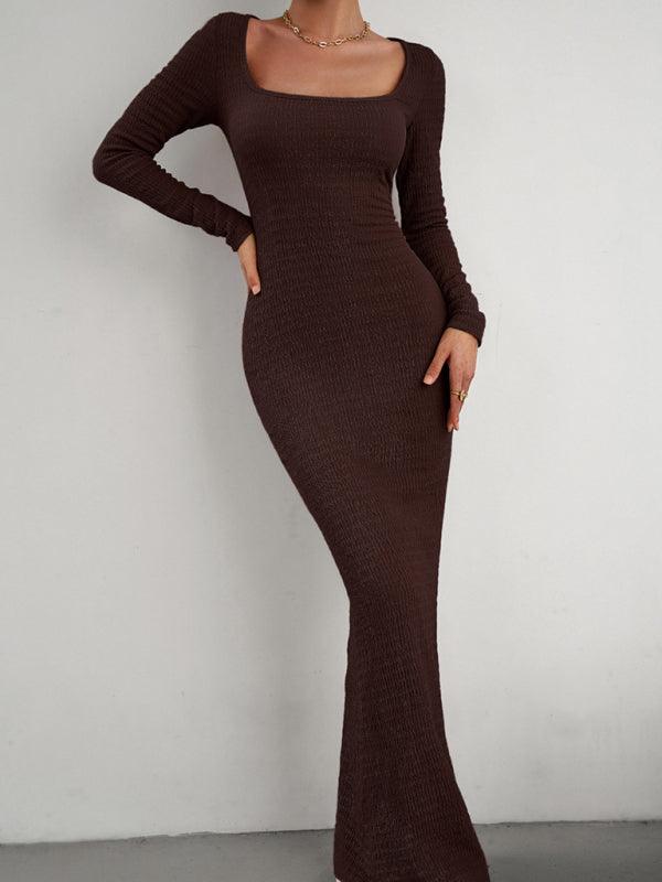 Maxi Jurk met Vierkante Halslijn - Maxi Dresses - Jurkjes.co
