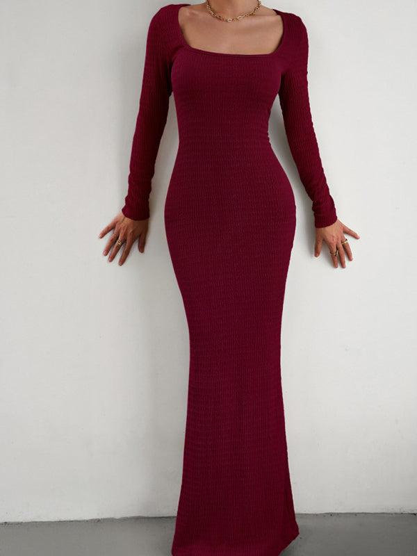 Maxi Jurk met Vierkante Halslijn - Maxi Dresses - Jurkjes.co